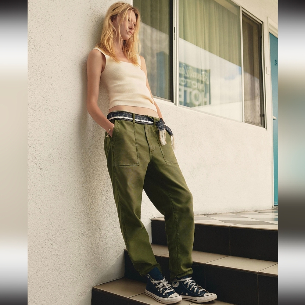 Madewell Griff Tapered Fatigue Cargo Pants Olive Green - Size 26